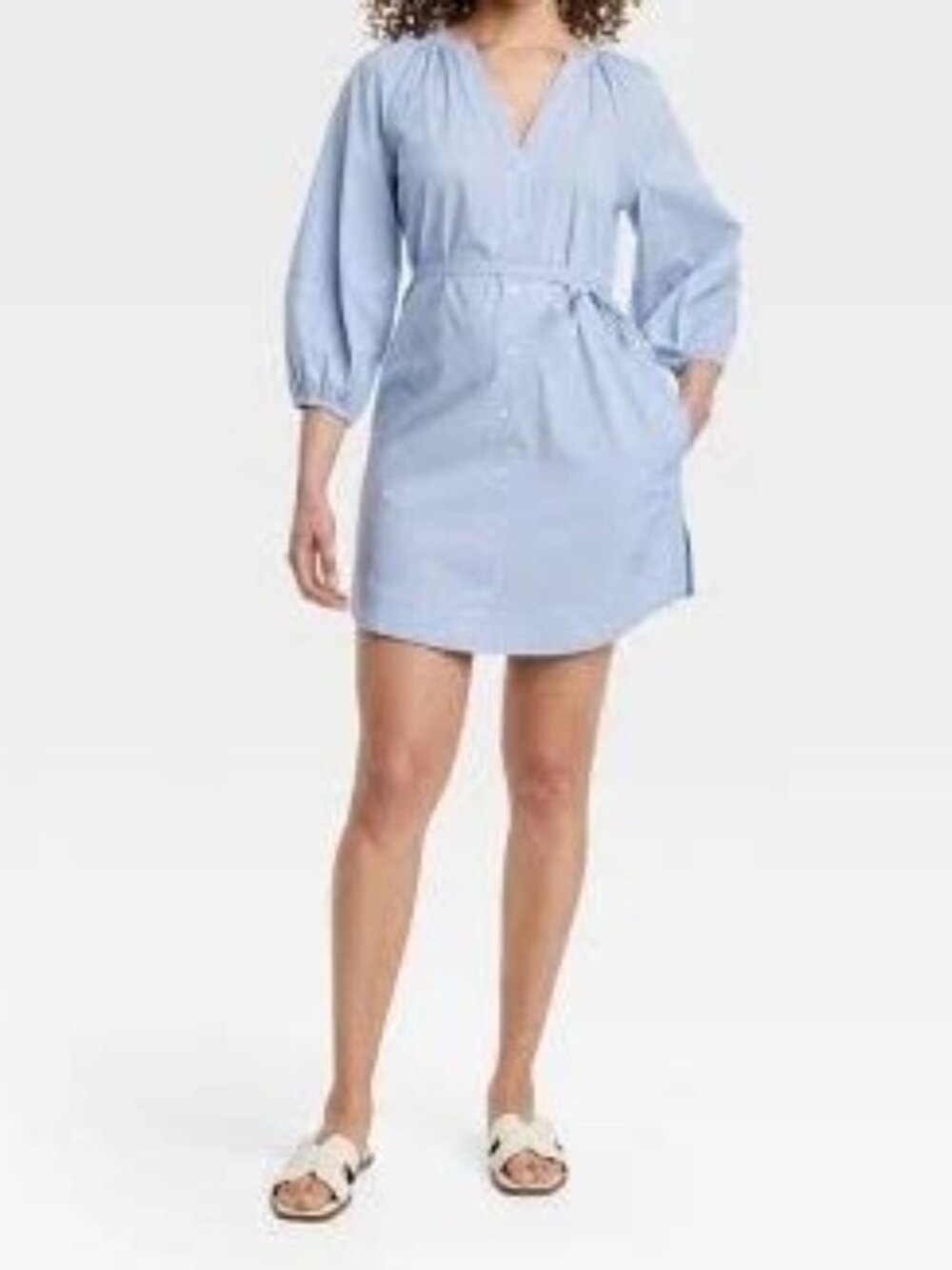 a new day Women's Striped Dress Shirt Size L *Brand New